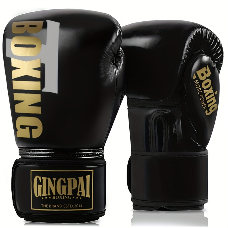 TEMU Une paire de gants de boxe en PU avec respirante