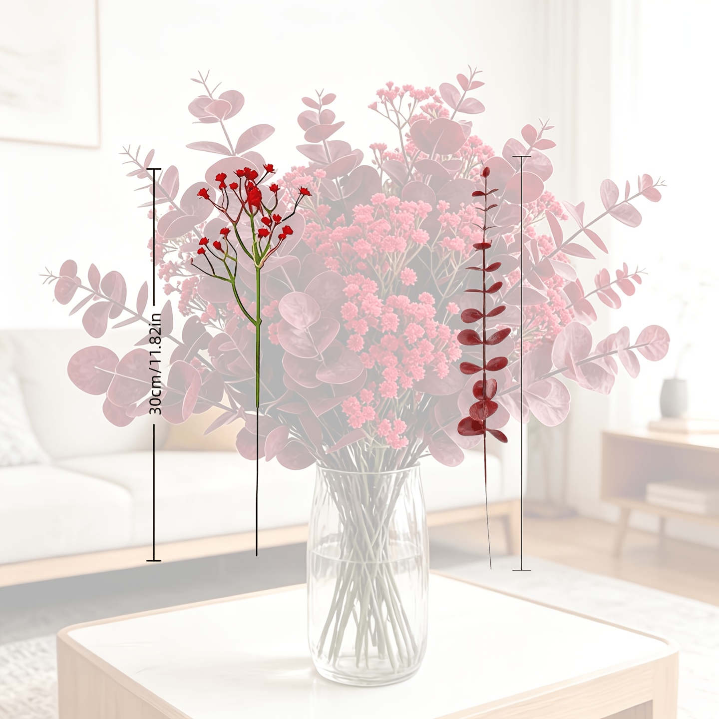 TEMU 17 piezas de decoraciones artificiales de eucalipto - de , ideales para Navidad, y de San Valentín, perfectas para combinar con vegetación de de