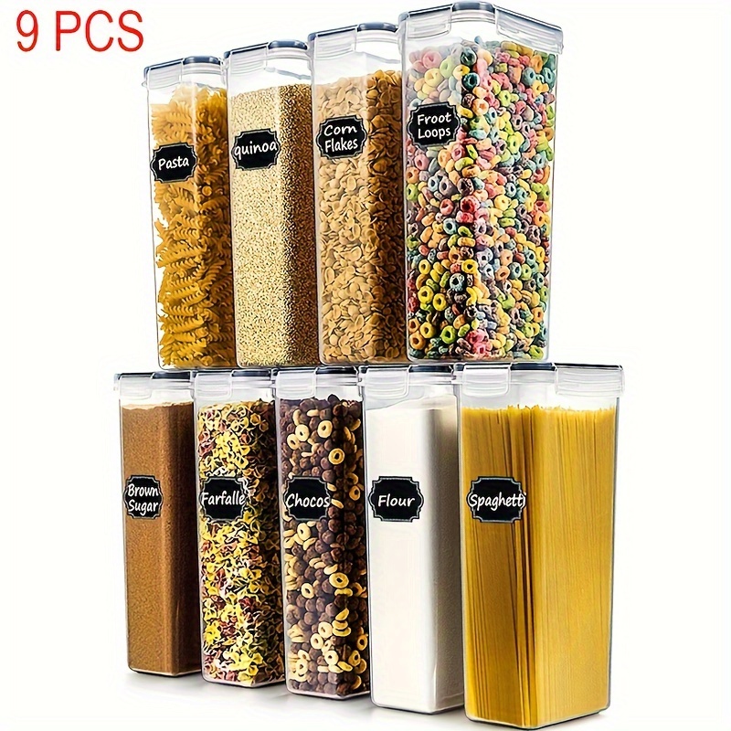 

9 Pcs Airtight Food Storage Containers Bpa Free Cereal & Dry Food Storage Containers 2.8l/ 11.83 Cups For Sugar, Flour, Snack, Baking Supplies, With 20 Chalkboard Labels & 1 Marker