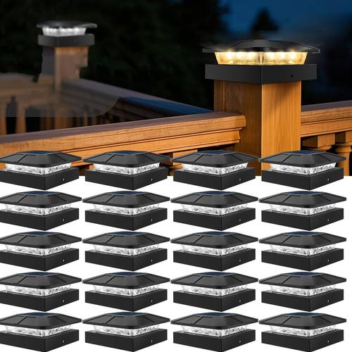 4x4 inch solar post cap lights outdoor 3 solar fence lights ip65 suitable for decks patios gardens outdoor