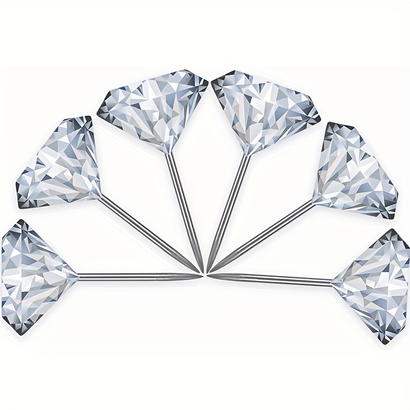 Image of 30pcs Diamond Pushpins Clear Stainless Steel Thumb Tacks For Corkboards, Decorative Steel Pin For Calendars Photos Art Paintingsmaps