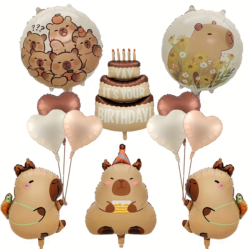 New Matte Series Capybara Foil Balloons For Birthday Decorations For Christmas, Halloween