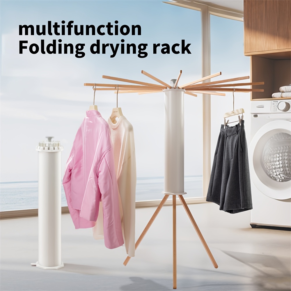 TEMU Multifunctional Octopus Clothes Drying Rack, Floor-standing Indoor Free Installation Balcony Foldable Telescopic Clothes Drying Rack, Clothes