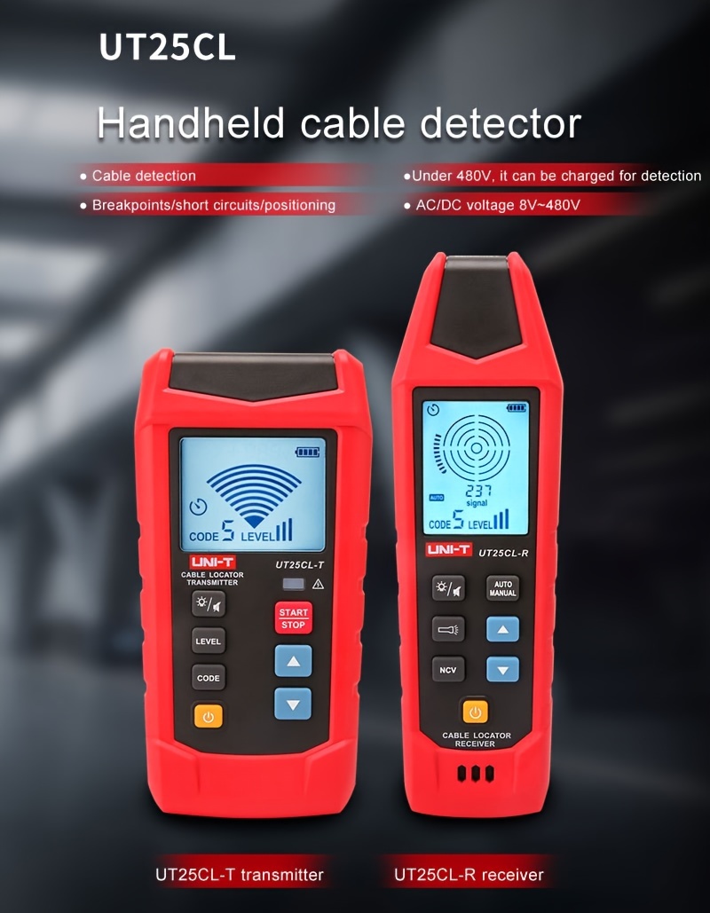Détecteur De Câbles Et Métaux UNI-T UT25CL - Traceur De Circuits, Détection NCV AC/DC 8V-480V - Neuf