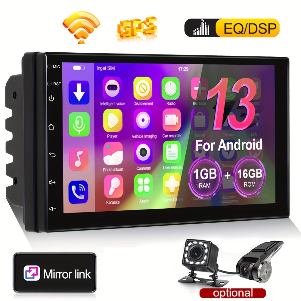 

Autoradio double DIN 13 écran capacitif de 7 pouces, navigation GPS, , récepteur FM, de voiture caméra LED 12 et caméra de de DVR.