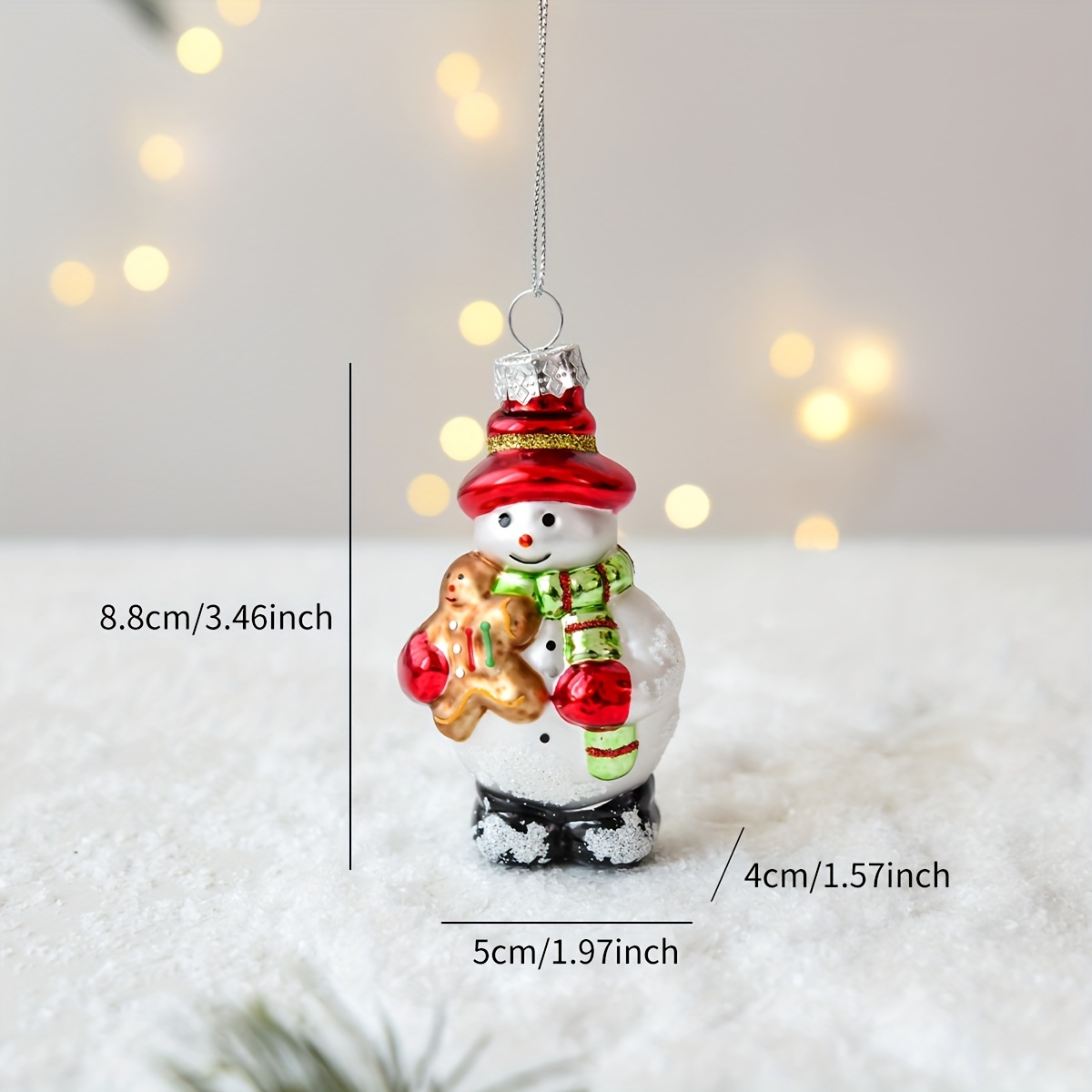 1pc, Christmas Glass Ornament Pendant, Christmas Tree Hanging Decor, No Electricity Required, Suitable For Christmas, Creative Decorative Pendant, Festive Atmosphere Party Decoration Supplies
