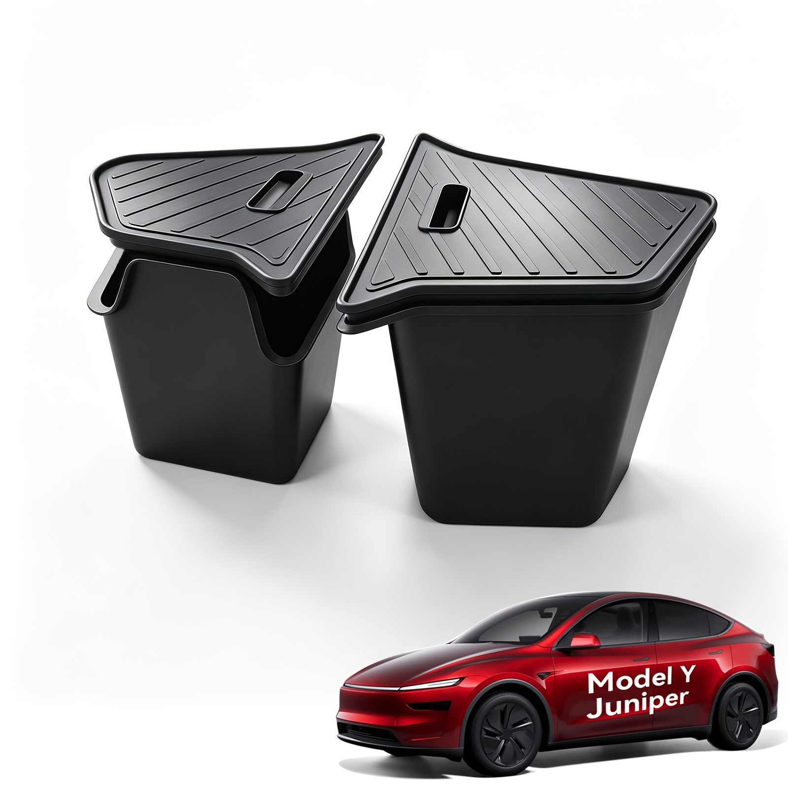 TEMU de rangement de coffre et organisateur de chargement latéral TPE tout temps pour Tesla Model Y (2025-2026) – -rayures, étanche et capacité