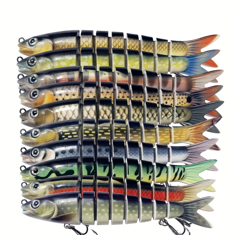 Image of Yqcck 10pcs Of 19g 13.5cm/5.32in Sinking 8- Minnow Lures, 8- Fishing Baits For Long-distance Casting, Sea Fishing Lures, Outdoor Fishing Additions