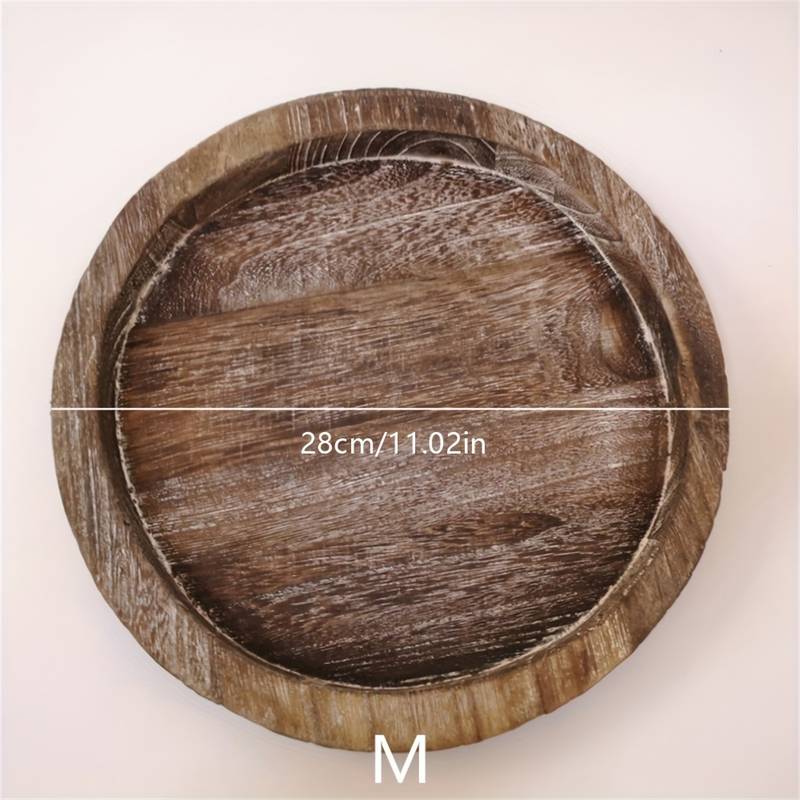 Plateau Rond En Bois D'acacia 30 Cm - Dessous De Plat, Présentoir - Décoration Table Basse, Apéritif