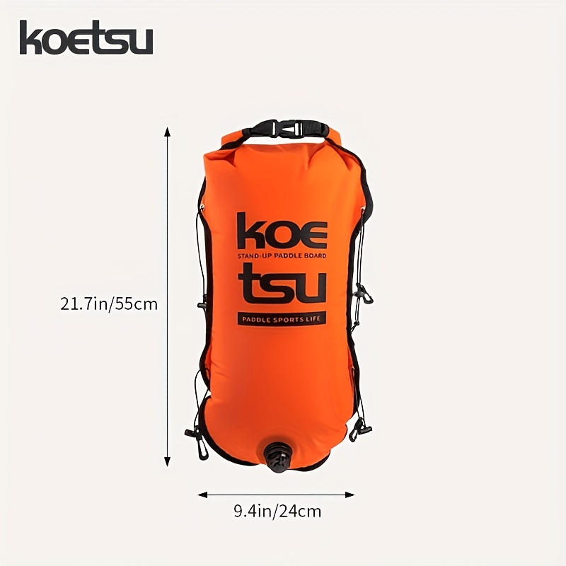 TEMU Koetsu Swimming Buoy And High Quality Dry Bag 30l For Open Water - High Visibility With Double Chambers, Shockproof Protection, Pvc Paddle Board