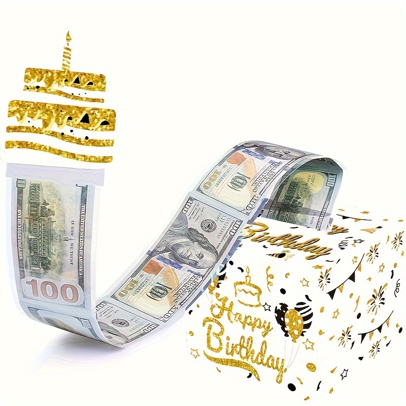 白色生日主题蛋糕盒子抽钱盒子生日派对装饰抽钱纸盒创意惊喜现金盒子礼品盒道具