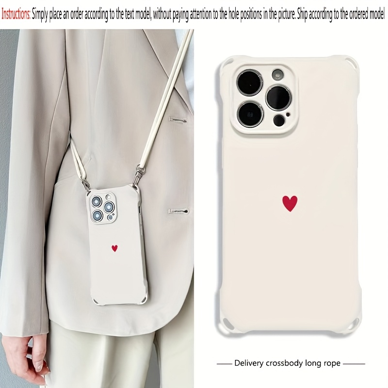 TEMU Phone Case - For Iphone 17 Pro Max 17air 16plus 15 14 13 12 11 Series Phone Cases Lanyard Crossbody, High-end Luxury Shockproof Handy Soft