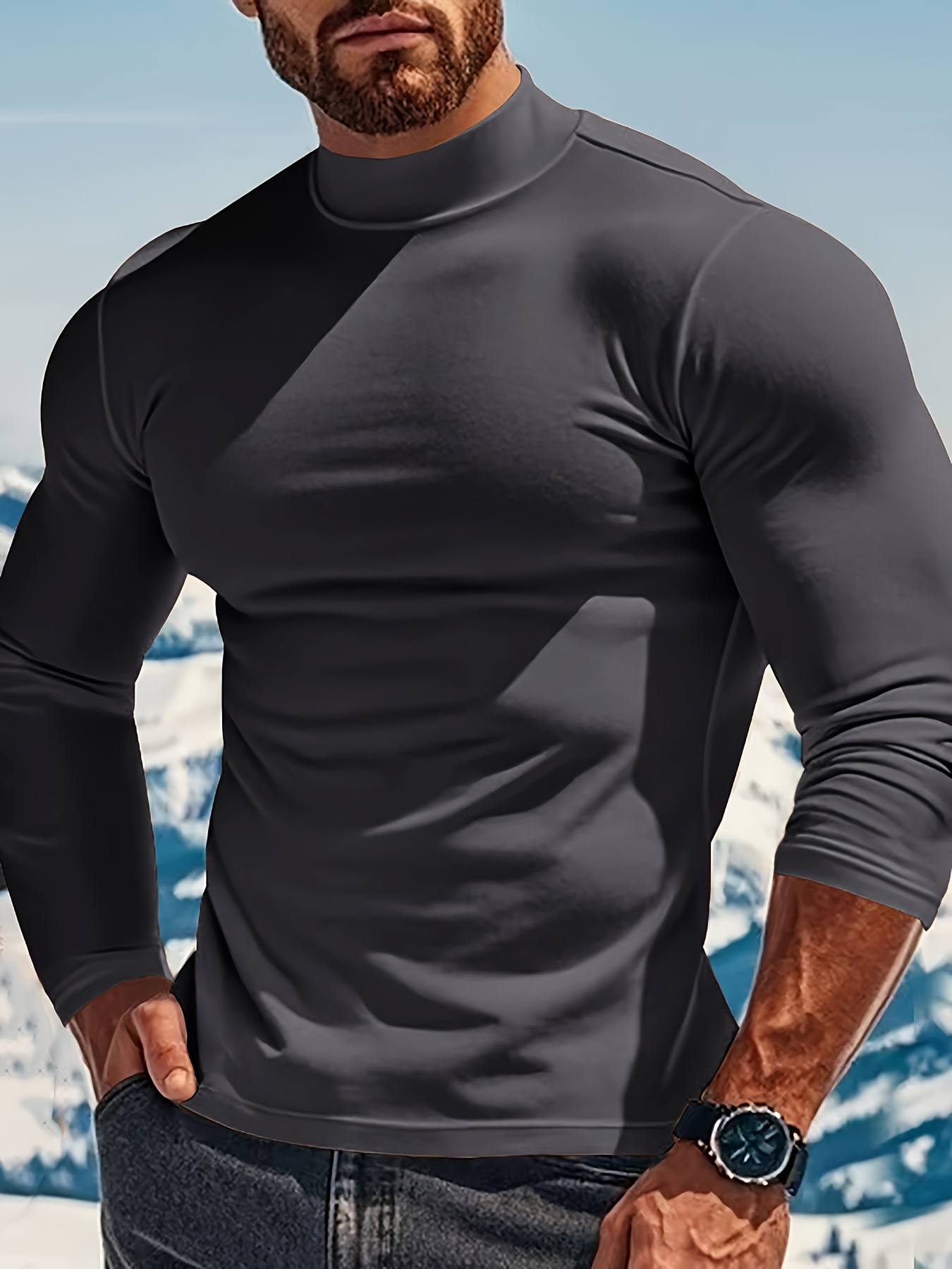 camisa larga térmica hombre base capas temperaturas Temu Brazil