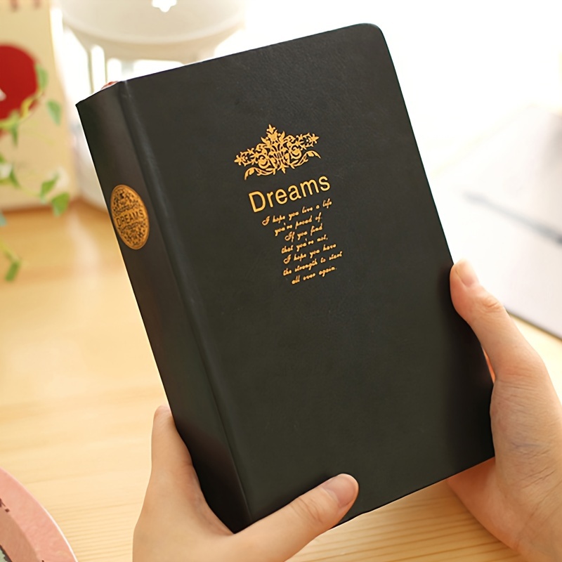 

A Single Black Pu Hot-stamped Blank Inner Page Planning Notebook With 208 Sheets And 25k Size, Portable For Sketching And Drawing.