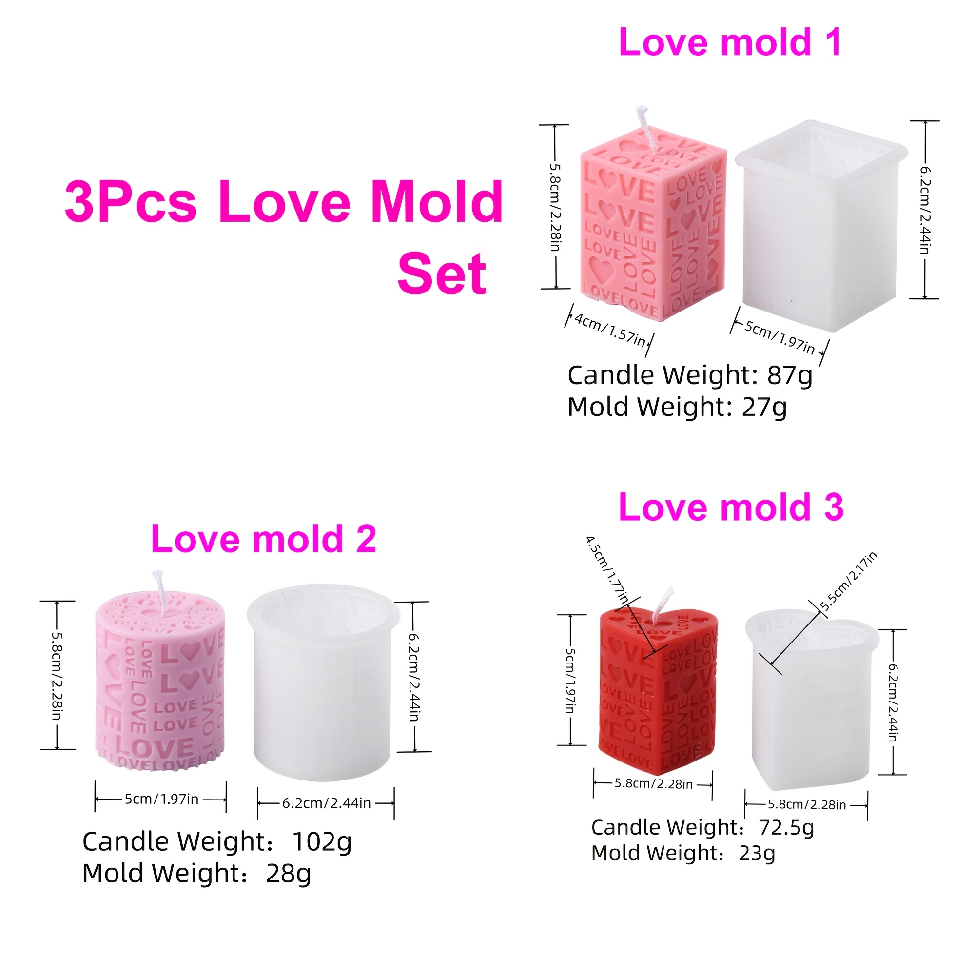 Column Silicone Candle Mold Letter Square Soap Resin Gypsum Mold Valentine's Day Dinner Decoration Gift Suitable For Home Decor Valentine's Day Parties, Weddings, Gift