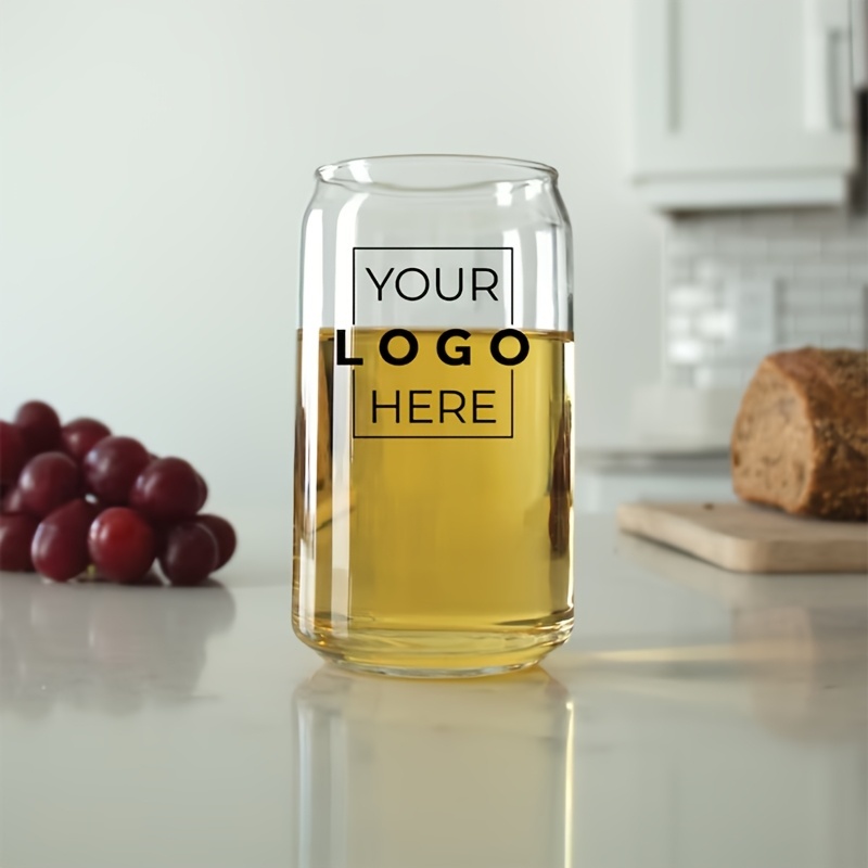 TEMU Personalized Custom Can-shaped Glass, With A Top Diameter Of 2.95 Inches (7.5cm) And A Height Of 5.11 Inches (13cm), Made Of Clear Glass.