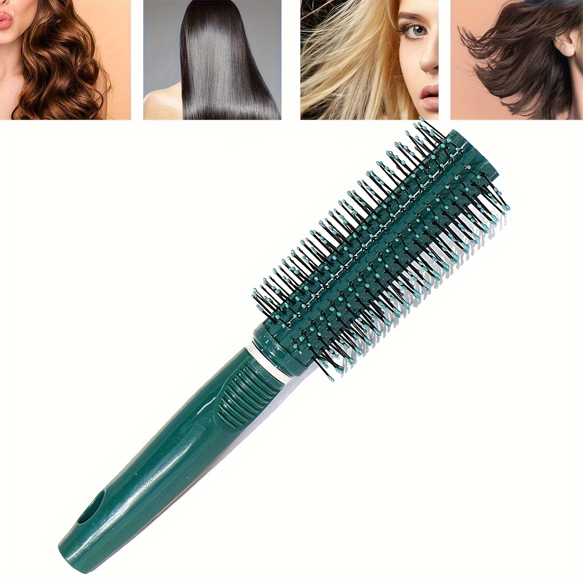 

Brosse ronde professionnelle pour brushing - Manche en plastique ABS, poils en plastique, cheveux , peigne de finition - Outil de coiffage super doux pour cheveux et humides