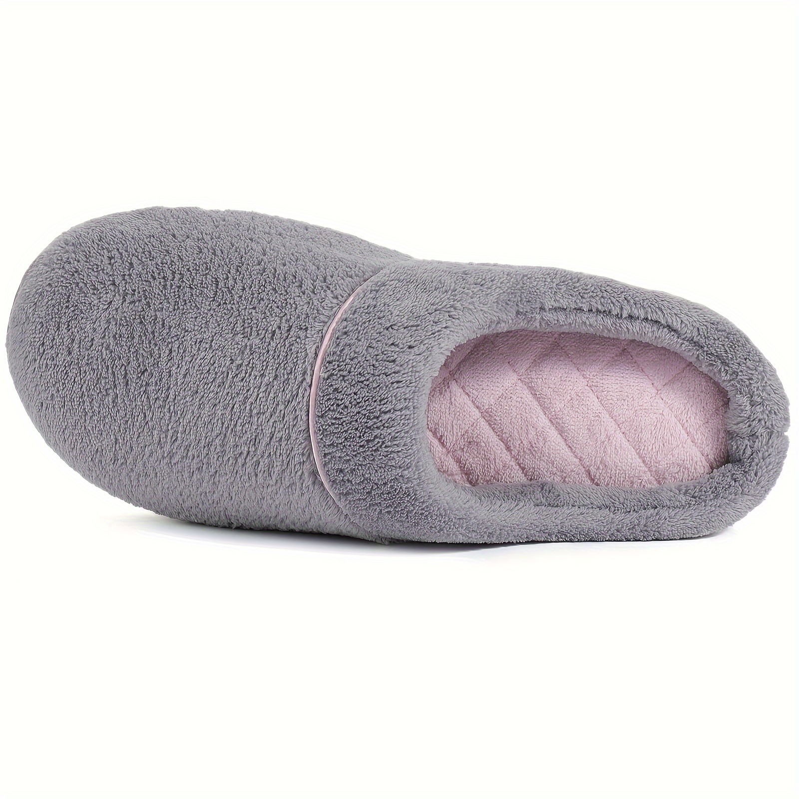 plush memory foam slippers women s comfortable closed toe details 5