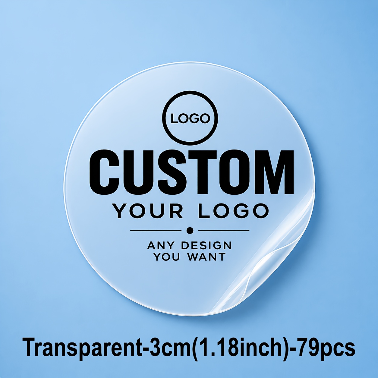TEMU Custom Logo Stickers, Personalized Photo Text Labels 3cm (1.18inch) Round Custom Stickers, Custom Logo, Custom Brand Labels, Custom Your Own