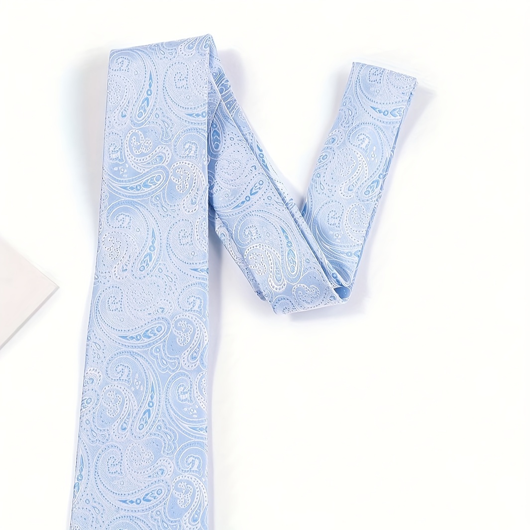 Men's Premium Light Blue Cashew Pattern Dress Casual Tie