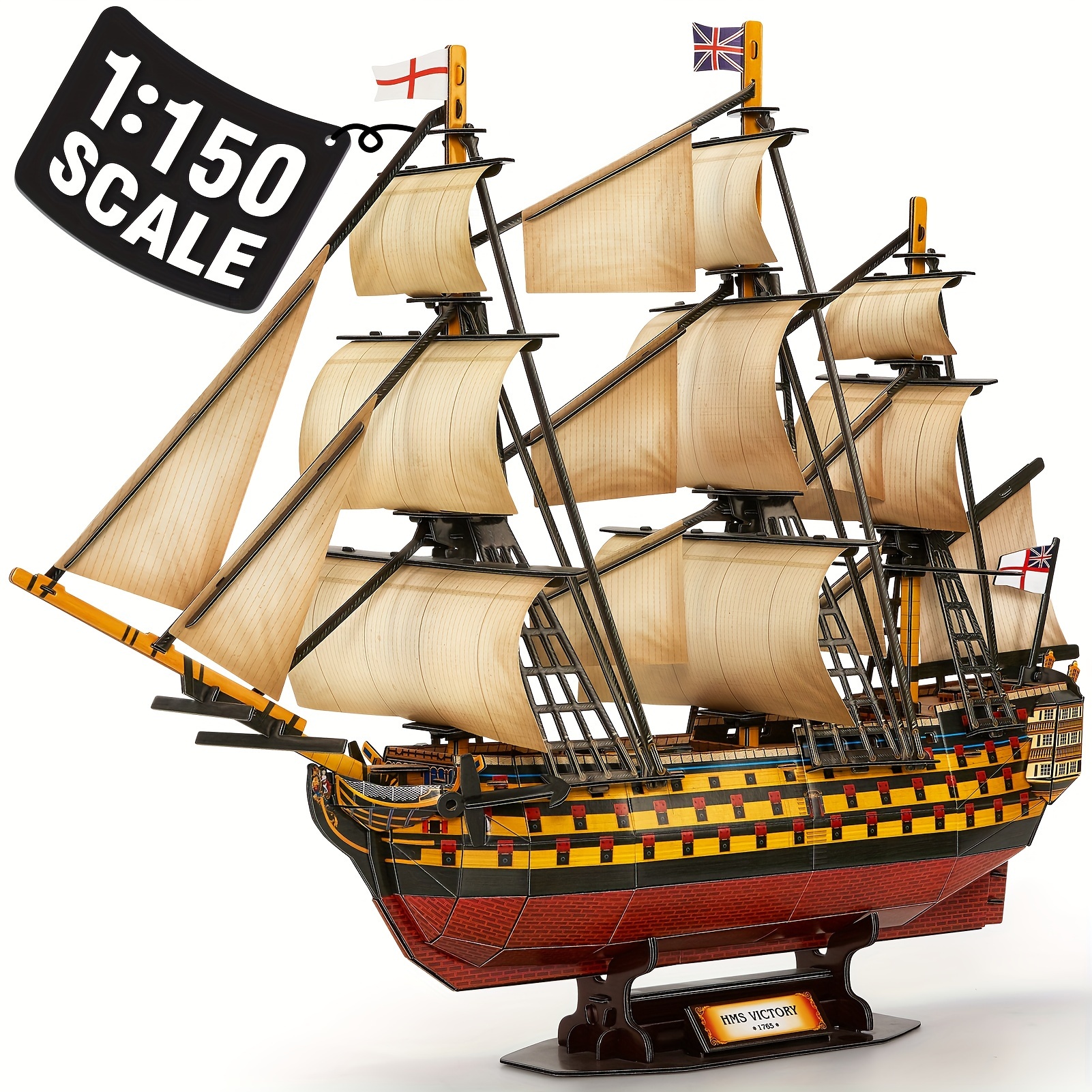 Wooden Assembled Royal Yacht Classical Wooden Sailing Ship Model