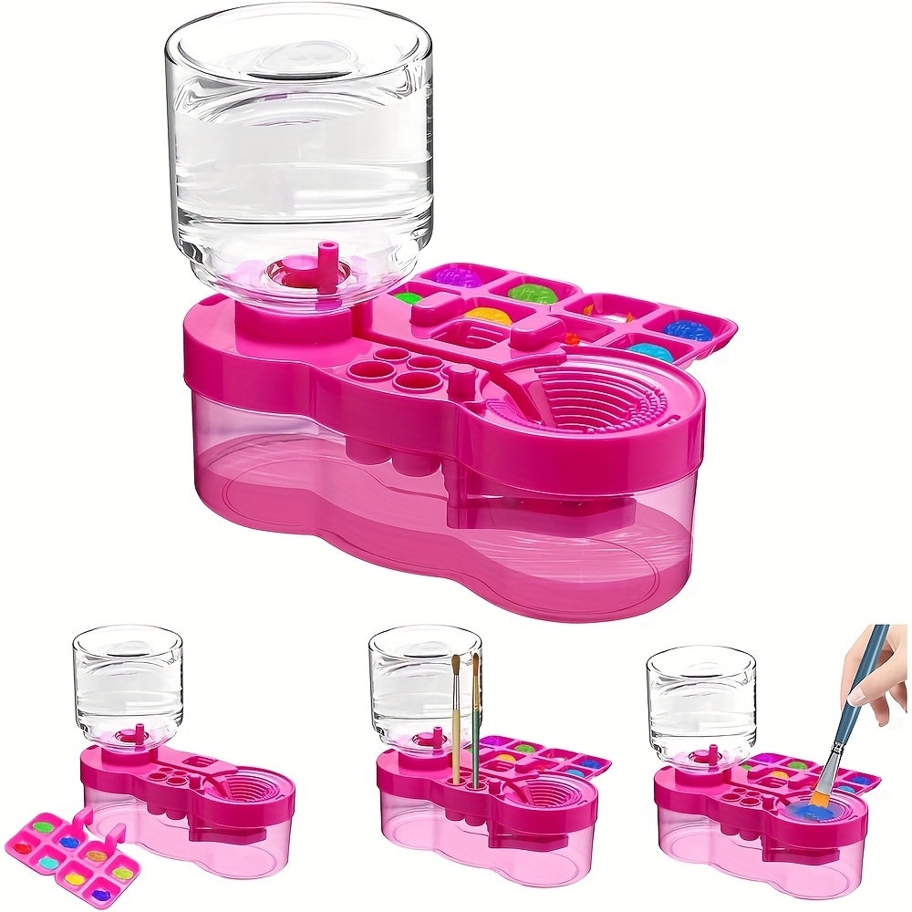 E-shop Kunstbedarf-Set – Inklusive Wasserrad & Pinselhalter, Farbenfrohe Palette für Aquarell & Acryl – Langlebiges ABS-Plastik, Ideal für Erwachsene &
