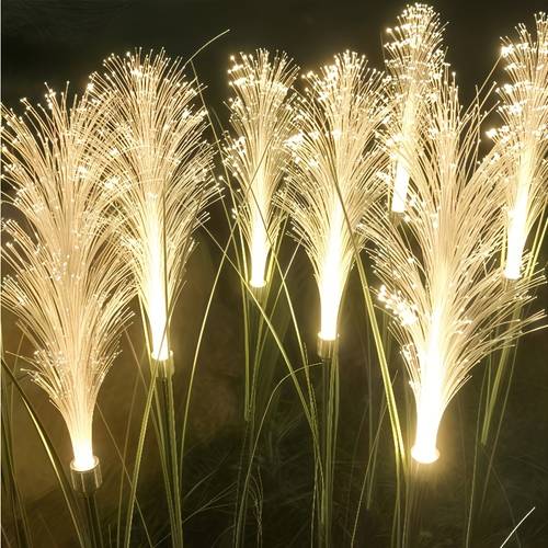 solar-simulierte faseroptik-reed-lichter, ip54 außen-gartenleuchten für terrasse, gehwege und wege, deko für gartenpartys, hochzeiten & feiern