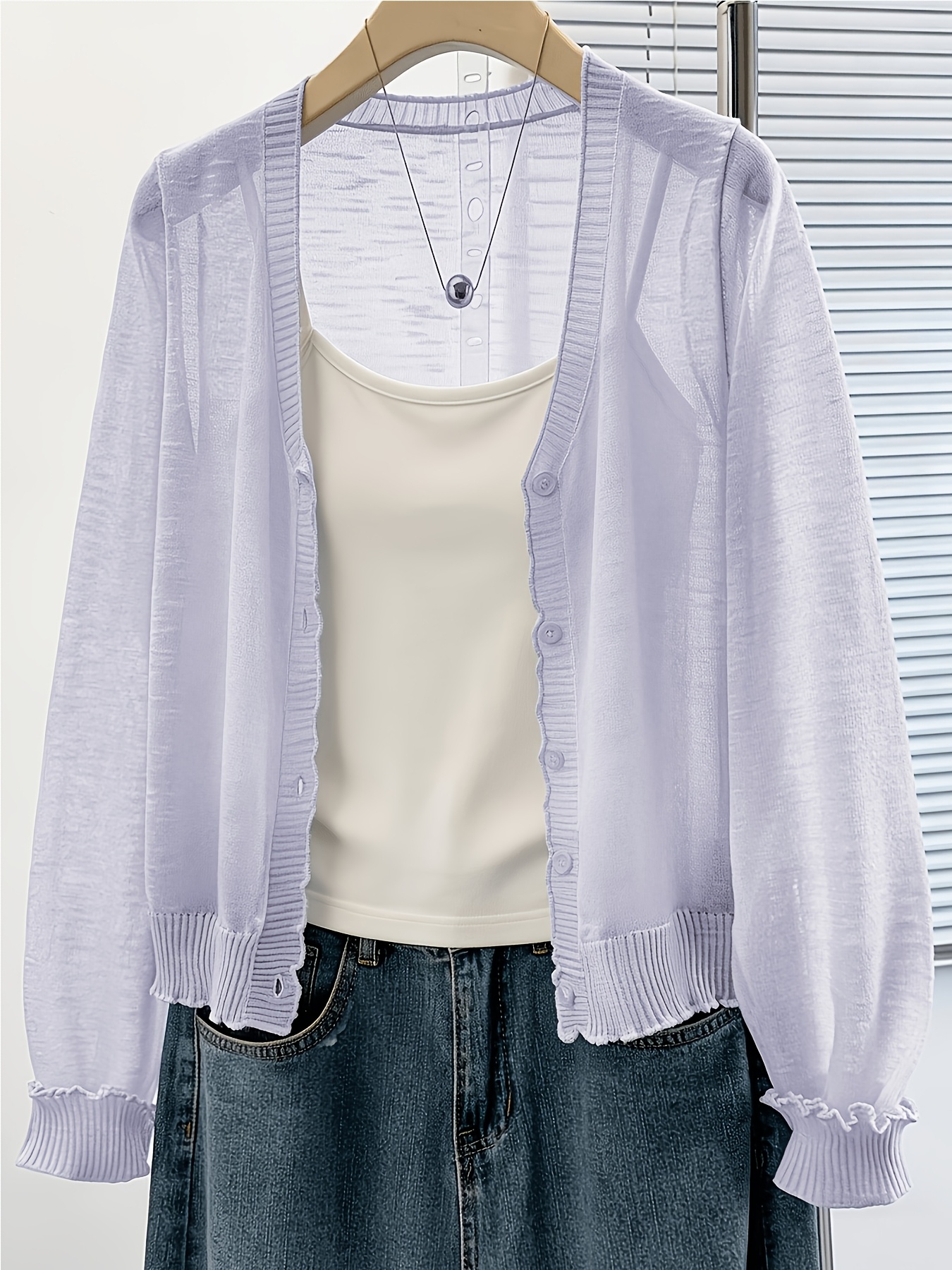 sheer cardigan sold on Temu United States