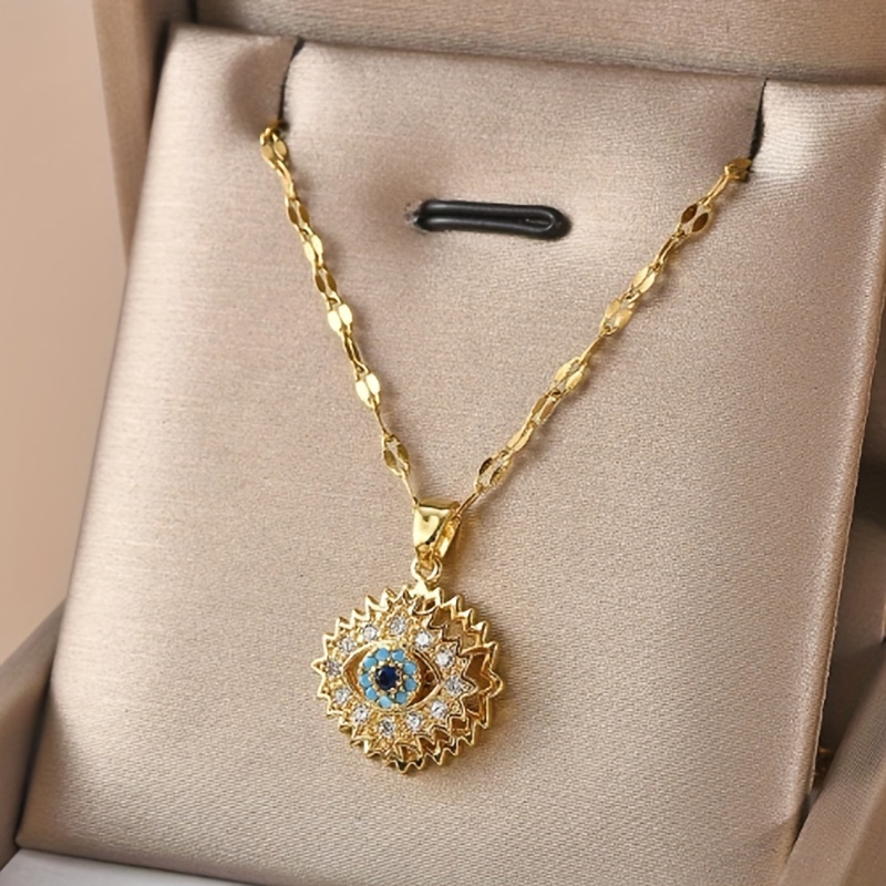 

1 Fashionable Stainless Steel Colored Eye Pendant
