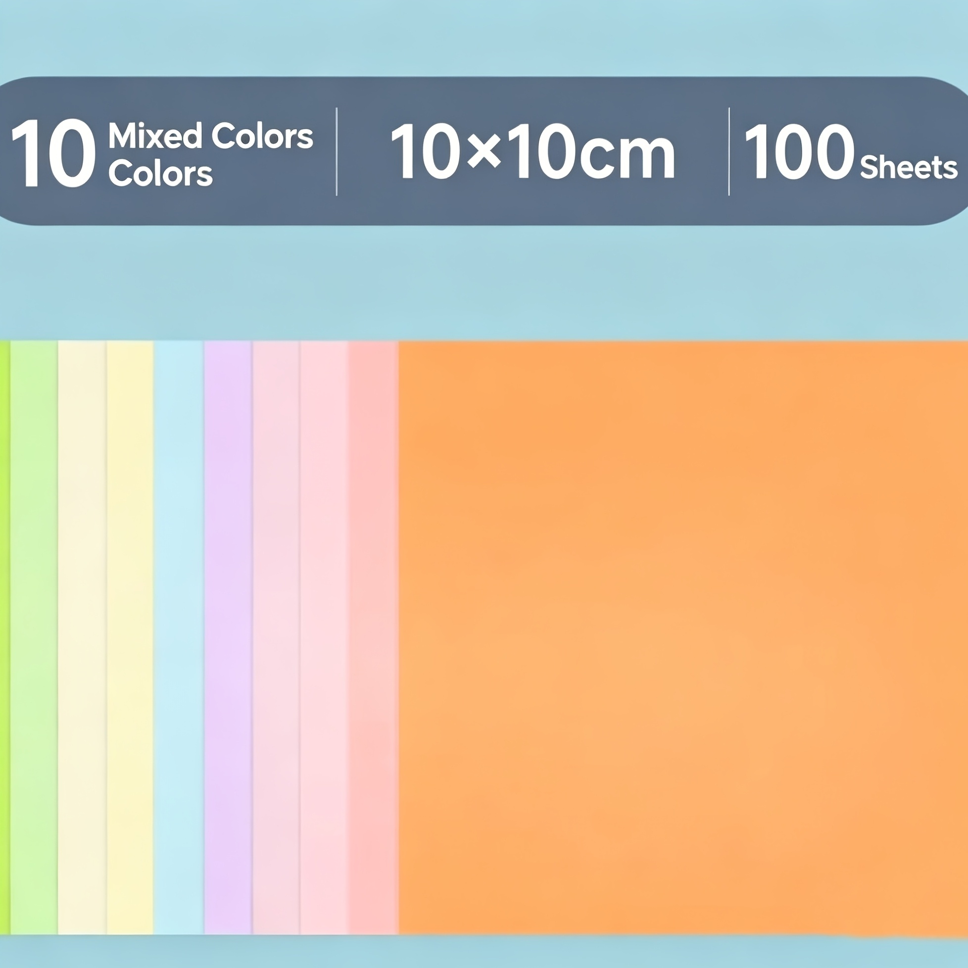 TEMU 10 Colori di Macaron Origami 80G Carta da Artigianato Spessa, Quadrata e Bifacciale, Adatta per Piegare, e Progetti