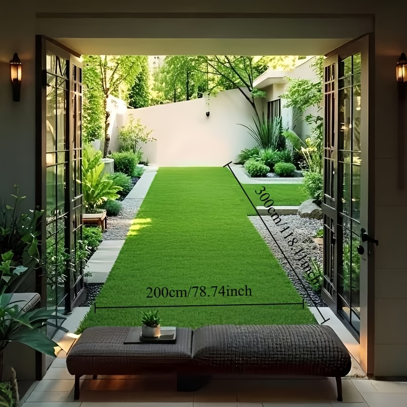     Artificial Turf, 6.4Ft X 10Ft 0.39In ( . 1.0Cm) Pile Height Synthetic Garden Lawn Carpet Soft Astro Turf for Pets, Drainage Holes Artificial Grass Carpet Suitable for Parties Weddings