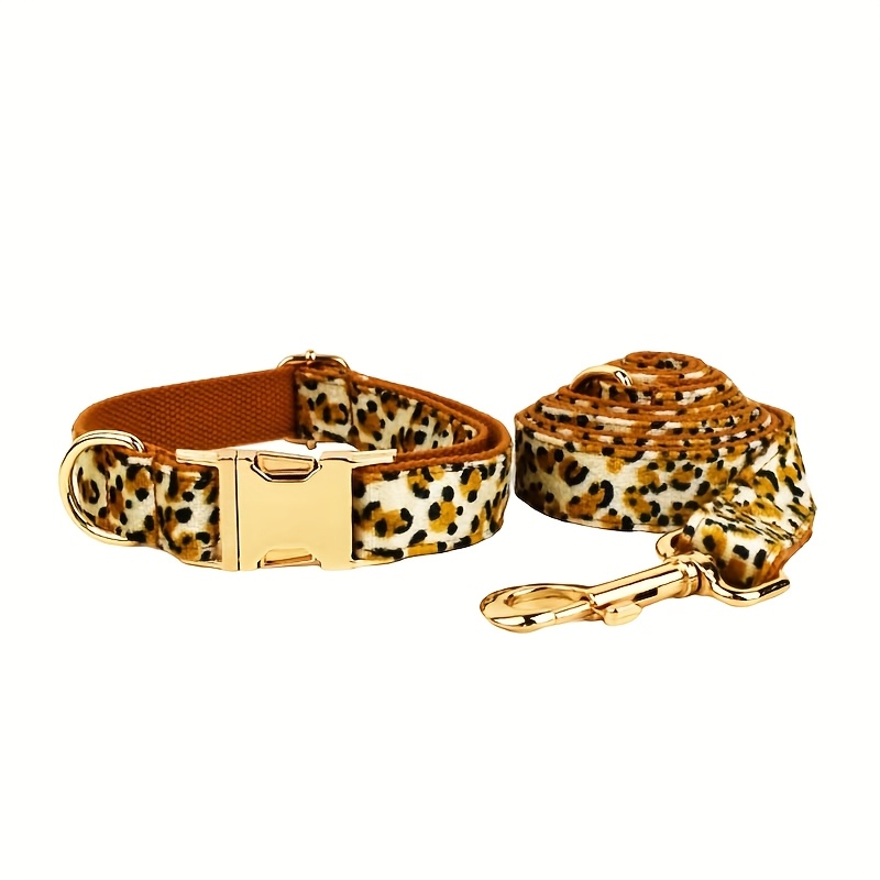 TEMU Personalized Leopard Pattern Pet Dog Collar Is Suitable For Large, Medium And Small Dogs To Wear Durable, Strong And Good-looking Collars