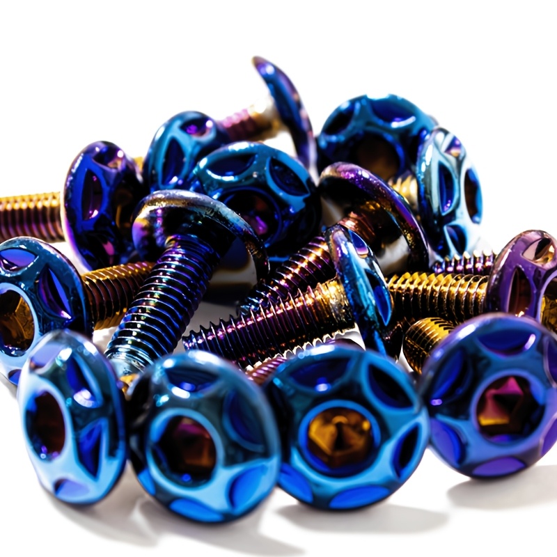 Rison Titanium M8 Grade 5 Hex Bolt - Flange Drilled, Dual Drive - Multiple Lengths (25-55mm)