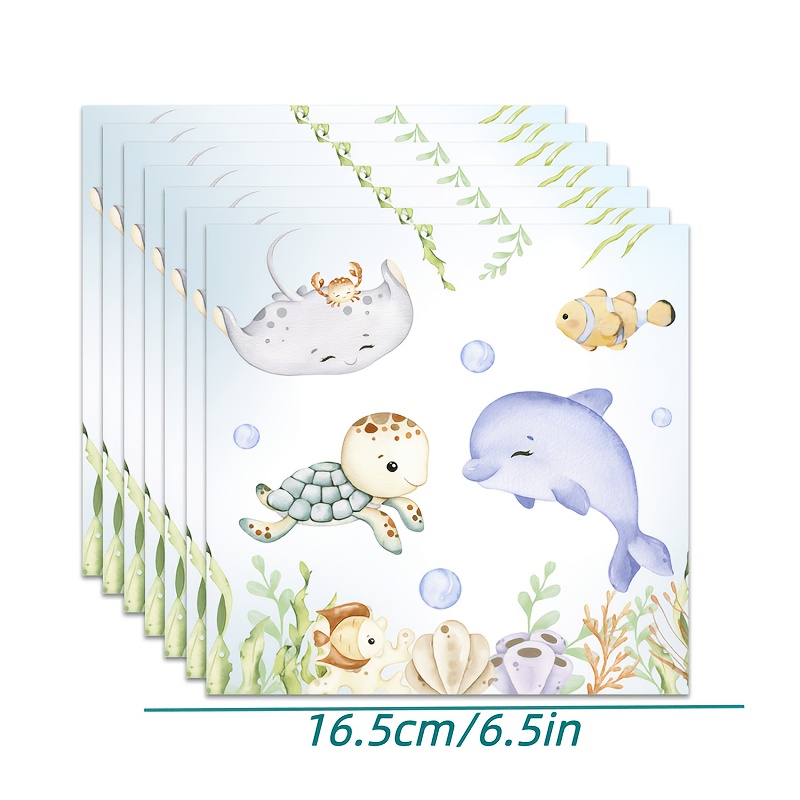 E-shop 20 Stück Ozean-Party-Servietten, Servietten mit Meerestieren für Babypartys, Ozean-Servietten für Abendessen, Hochzeiten, Bräute, Sommerstrände,