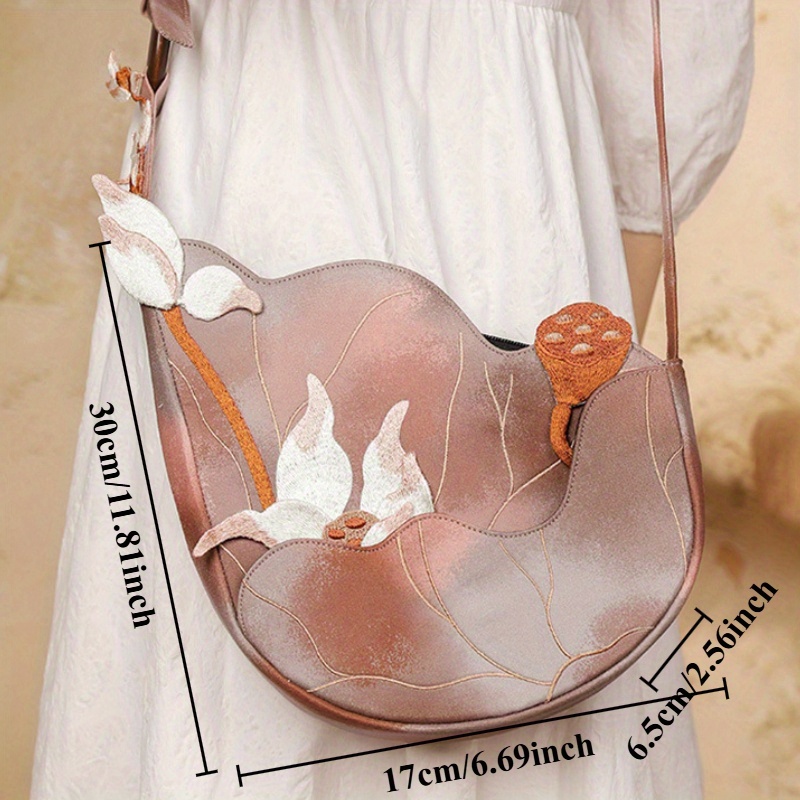 2025 New Chinese Style Women's Shoulder Bag with Exquisite Floral Embroidery: Perfect for Casual and Formal Outfits, the Ideal Gift for Mothers or Girlfriends