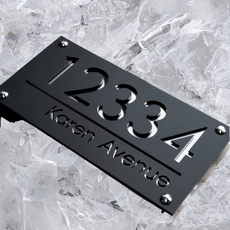 TEMU Placa de Dirección con Diseño Personalizado para Montaje en Pared Interior/Exterior, Sin Necesidad de Cableado, Duradera para Jardín, Patio,