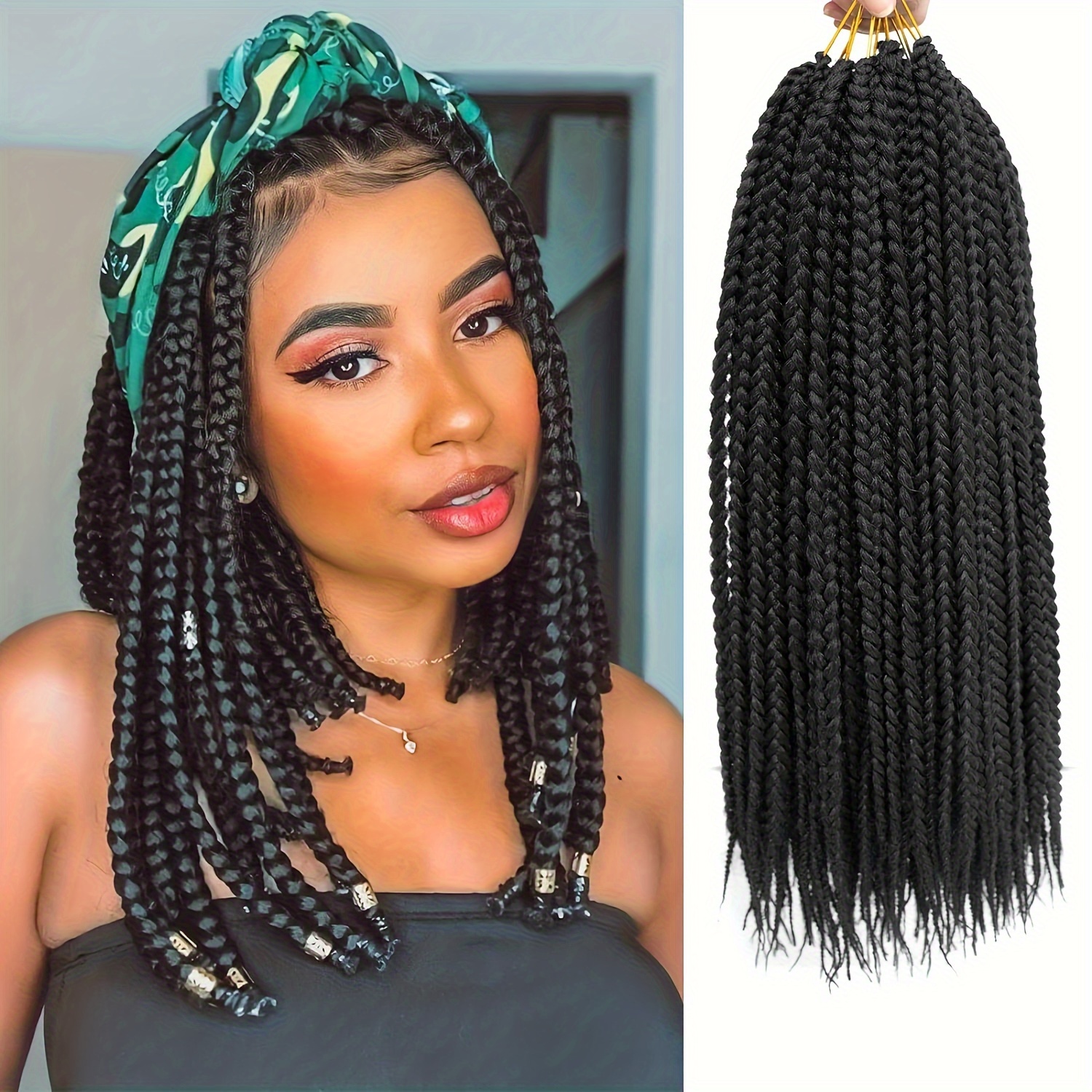 Box Braids Black Long Braids Hair Synthetic Crochet Hair - Temu