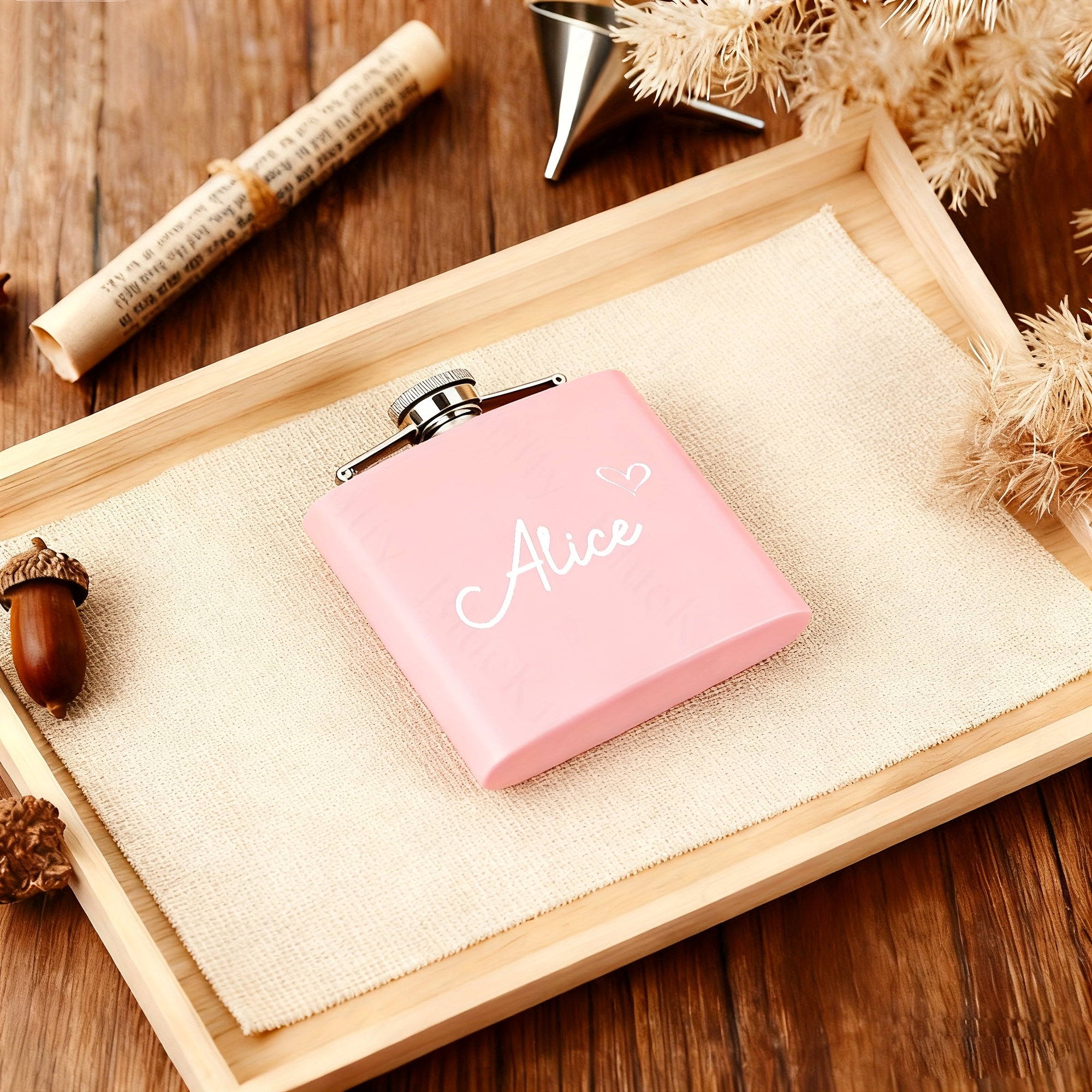 TEMU 1pc Personalized Women's - Custom Women's , Custom Square Pocket , Laser Engraved , Engraved Women's , Bridal Party Gifts, Bridesmaid Gifts