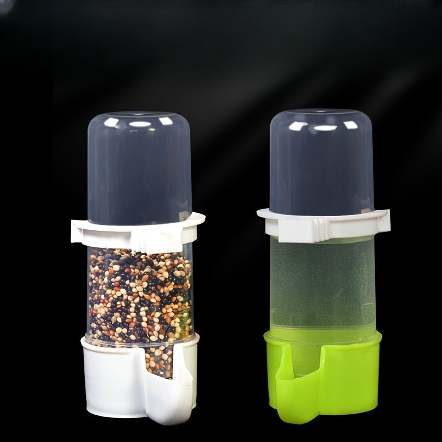 Image of 2pcs Transparent Automatic Bird Feeder And Water Dispenser - Innovative For Parrots, , , And Other Small Birds! Wear-resistant And Drop-resistant, Transparent Body Allows Of Remaining Food