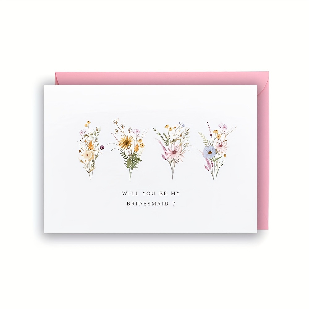 Image of Will You Be My Bridesmaid? - Funny Floral Proposal Card With Colorful Flower Illustrations, Wedding Party Gifts & Bestie Celebrations, Engagement Stationery | Illustration | Vibrant Prints