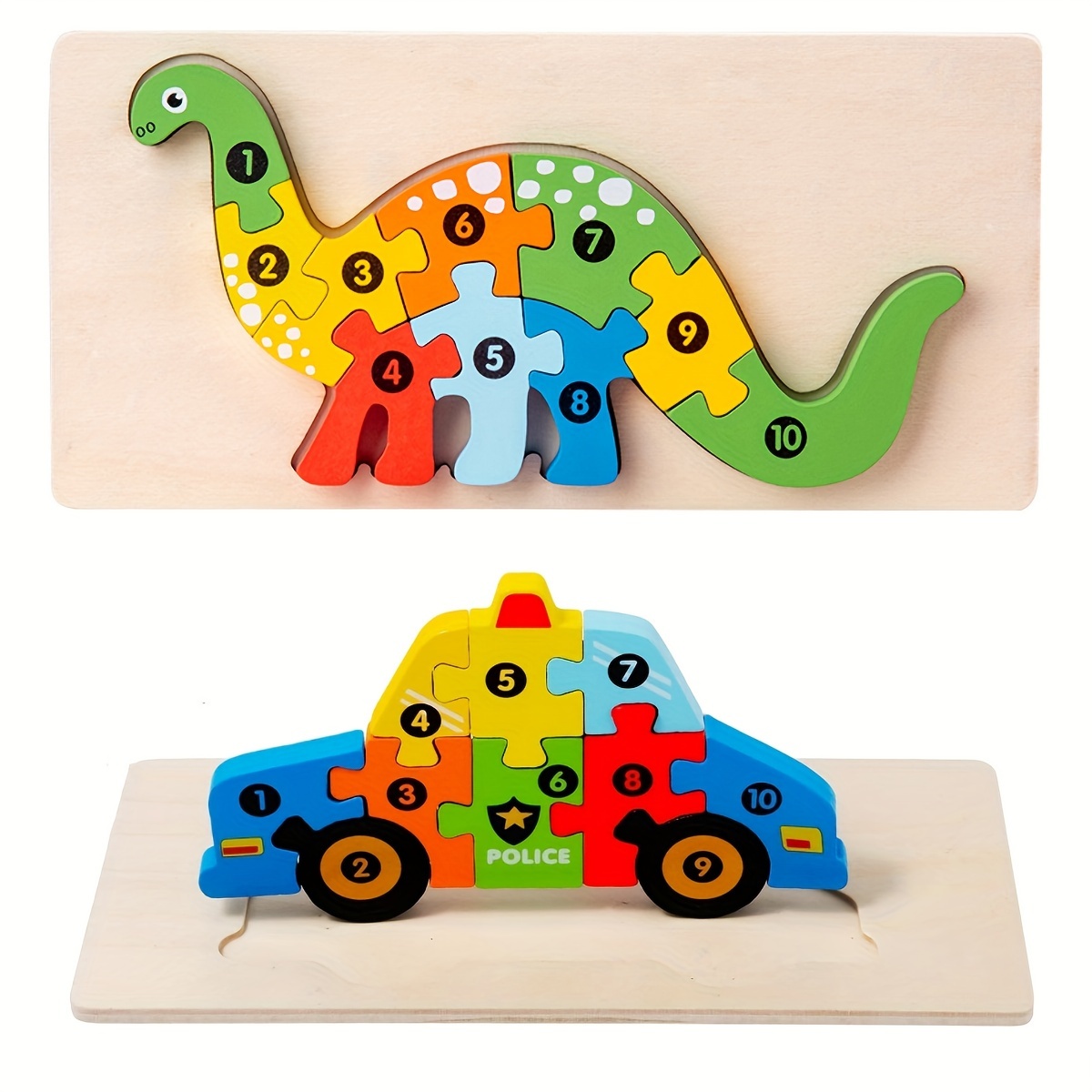 

1pc Montessori Wooden Toddler Puzzles, Montessori Toys For Toddlers, 3d Puzzle Educational Dinosaur Toy