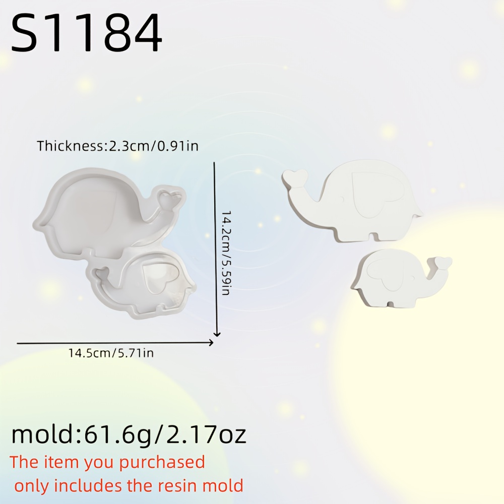 Image of Resin Casting Molds Love Elephant 3d Ornament Silicone Mold Diy Candle Silicone Mold Gypsum Ornament Silicone Mold Silicone Mold Home Decoration Epoxy Resin Mold S1184