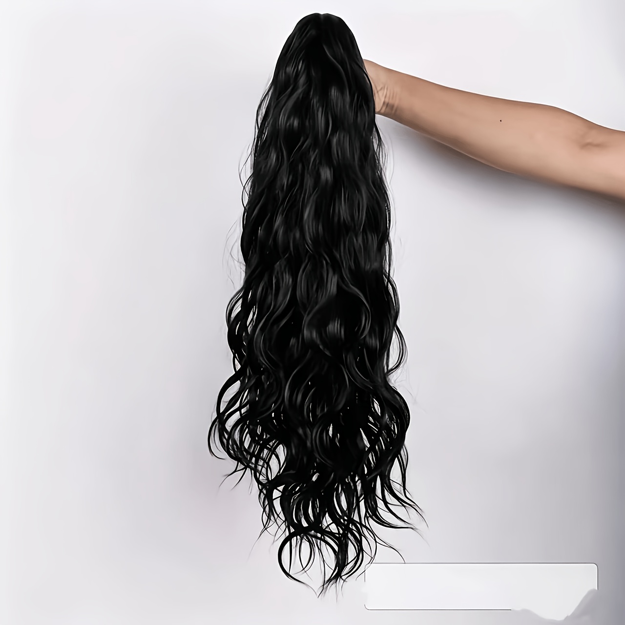 TEMU Peluca de de caballo trenzada de 24 pulgadas con pinzas para mujeres y hombres, pieza de pelo trenzada resistente al con pinzas, volumen de agua
