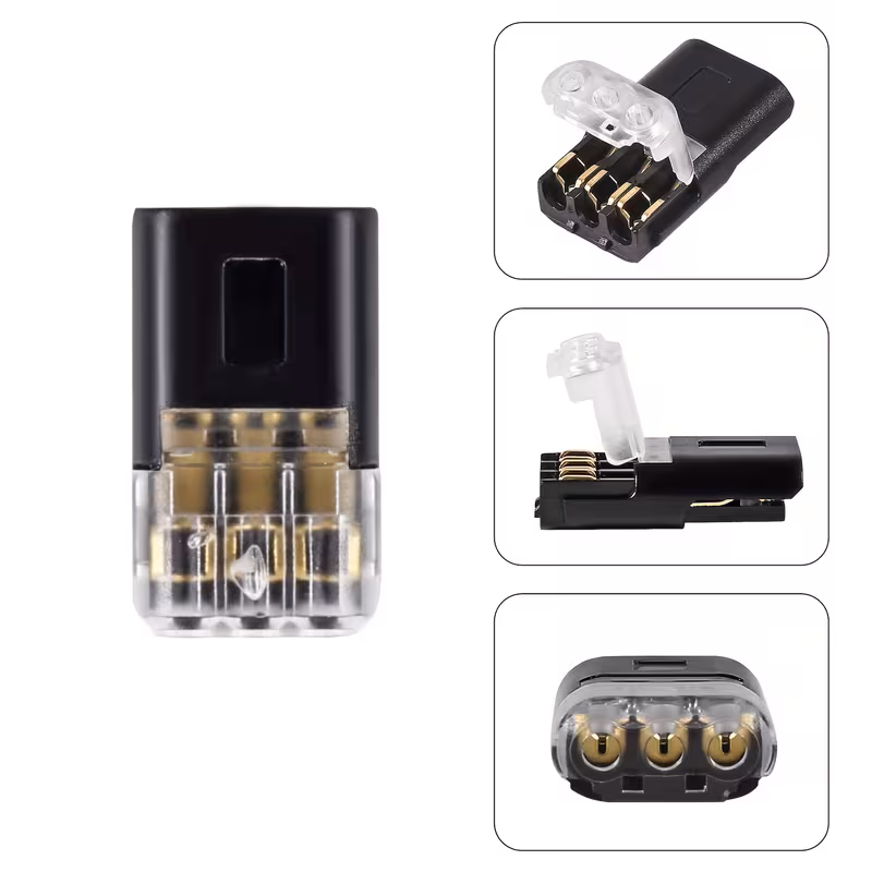 10 conectores rápidos de empalme sin soldadura para cables eléctricos, bloques de conector a presión de de para tira led de coche, aplicaciones de voltaje, bloques de terminales de conexión rápida Detalles del producto 5