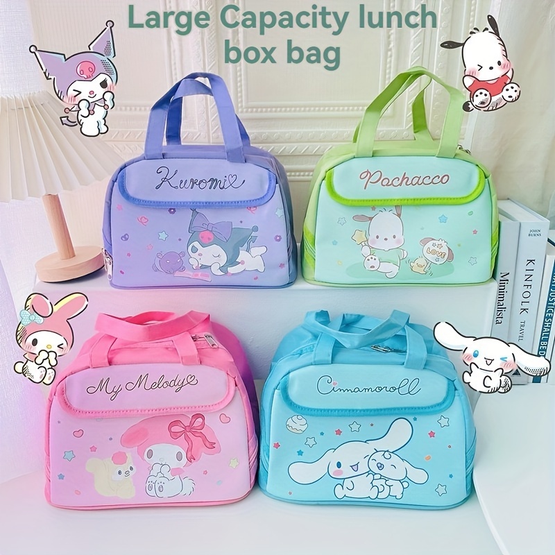 Sanrio Hello Kitty Kuromi Insulated Lunch Bag - Large Capacity, Portable Bento Box Carrier For Students  Durable Fabric Bag