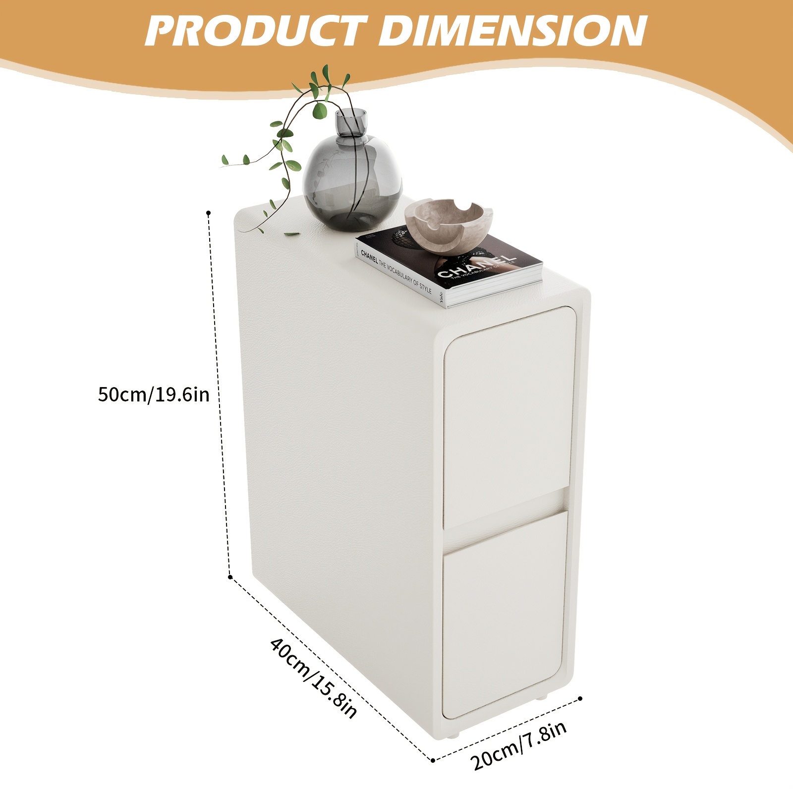 Italian Minimalist Nightstand, Ultra-narrow Side Table, Bedroom Storage Cabinet For Narrow Spaces