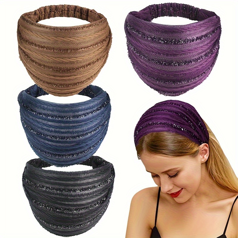 

1pc Solid Color Headband Elastic Headwear Wide Brimmed Hair Band Leisure Hair Accessories