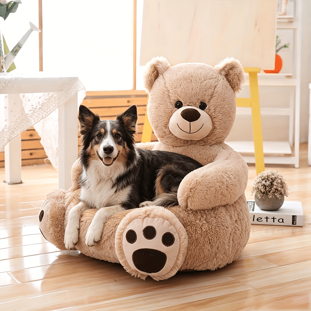 TEMU 1pc Of A Soft Plush Sofa Seat For Pets, Measuring 50x50x45 Cm, In Brown Color
