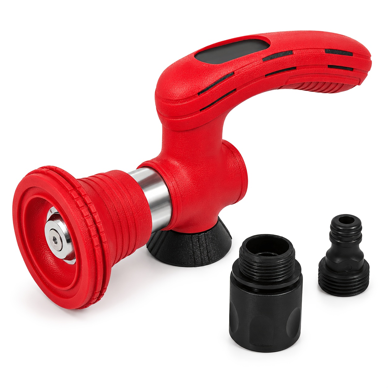 TEMU Blaster Hose Nozzle, High-pressure Garden Hose Sprayer With Us & Eu Connectors, Adjustable Spray Water Nozzle For Car Washing, Patio Cleaning,