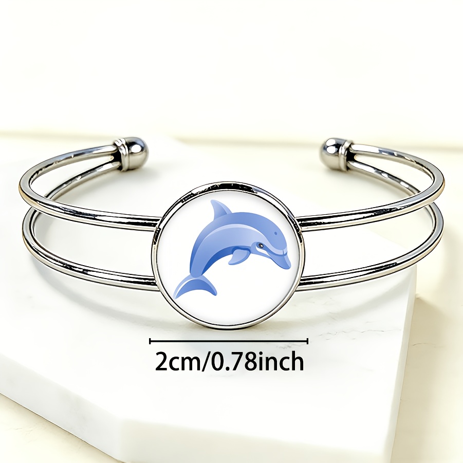 Adjustable Open Bangle Circular Time Gemstone Inlaid Bangle
